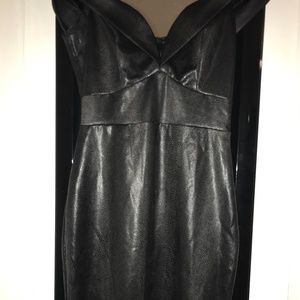 Guess Jeans Black Print Off the Shoulder Dress